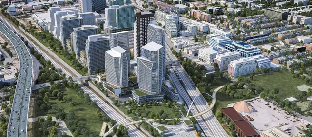3D city landscape rendering.