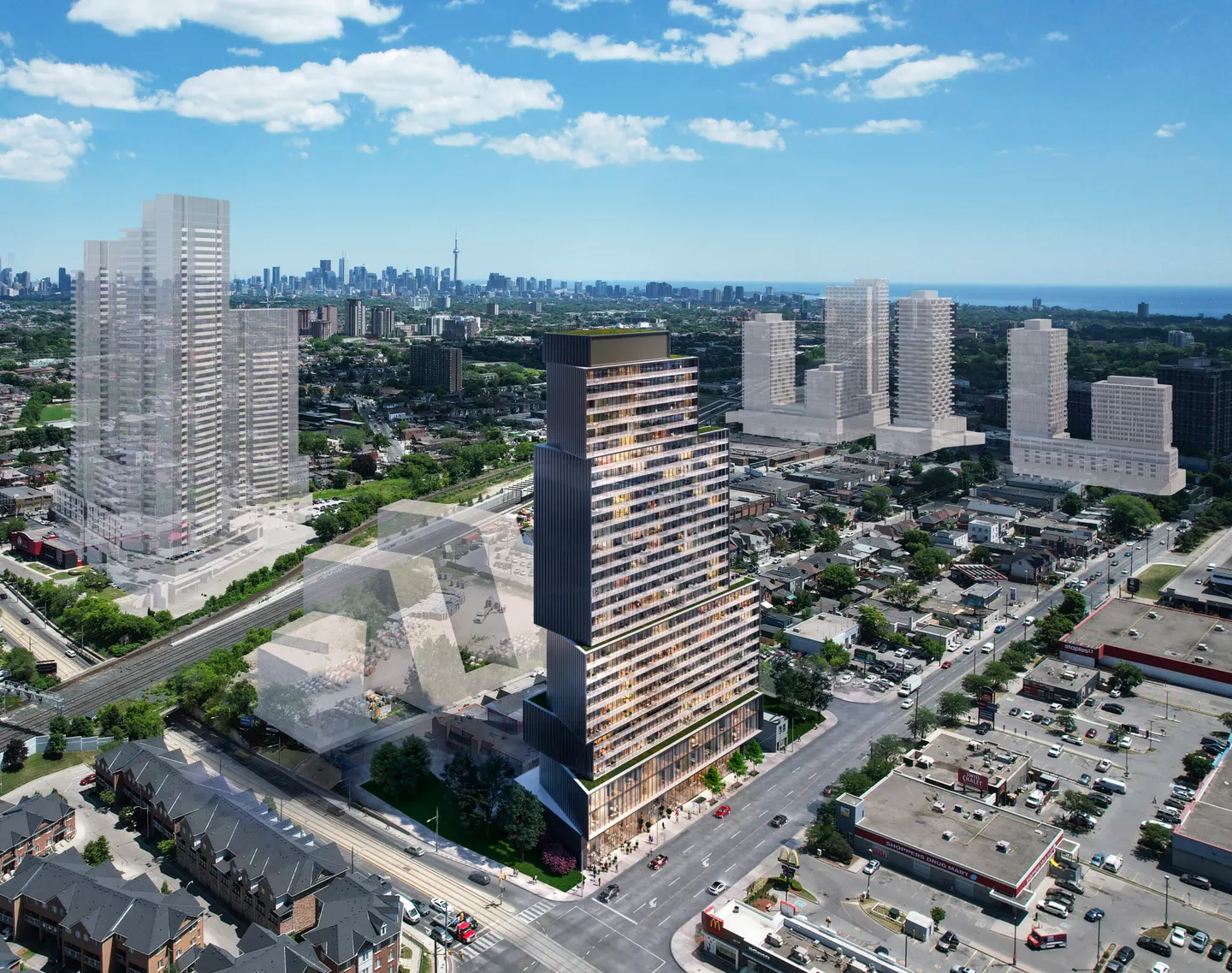 3D city landscape rendering.